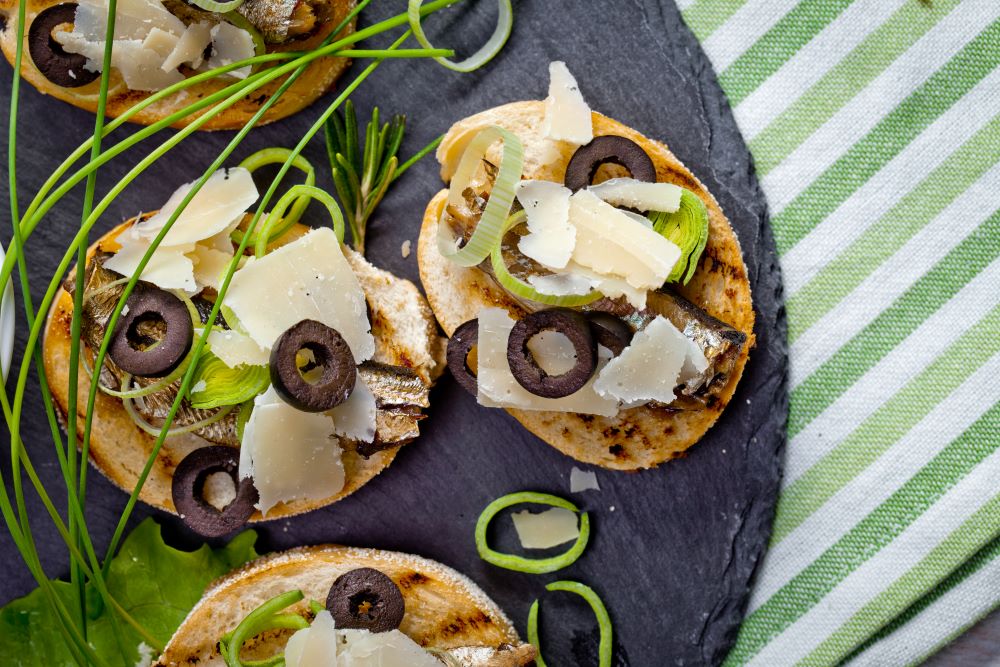 Anchovy and Olive Crostini Frozen Fish Direct