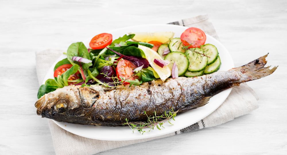 Baked Sea Bass with Herbs Frozen Fish Direct