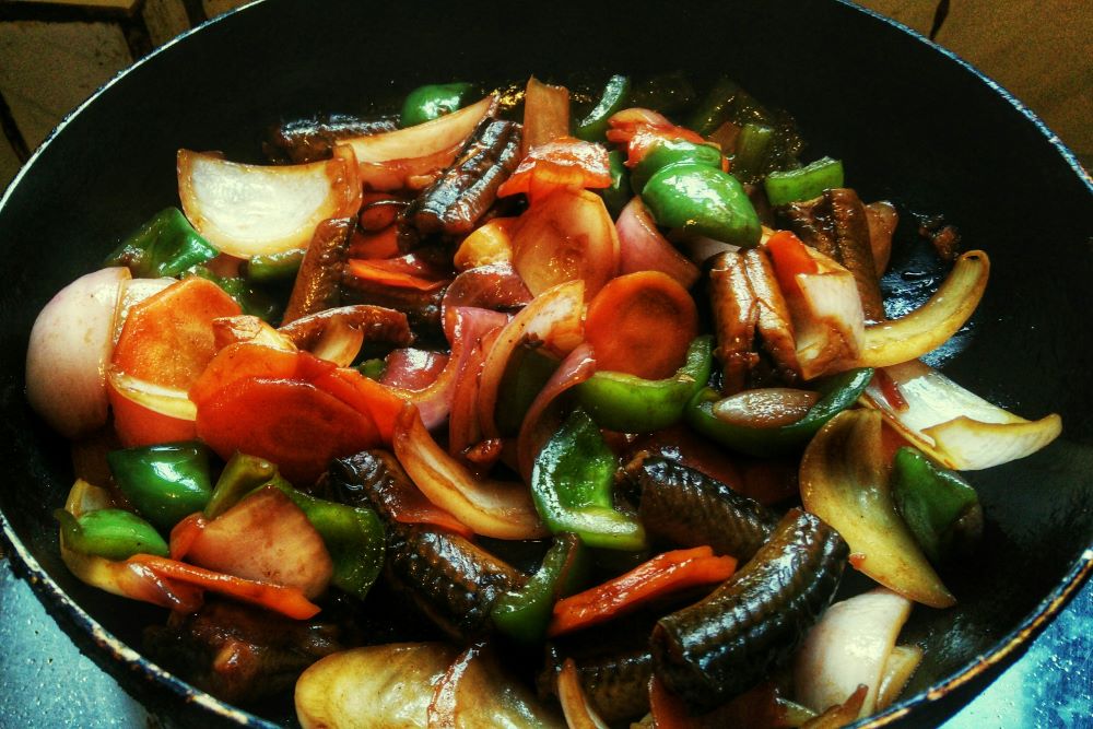 Eel and Vegetable StirFry Frozen Fish Direct