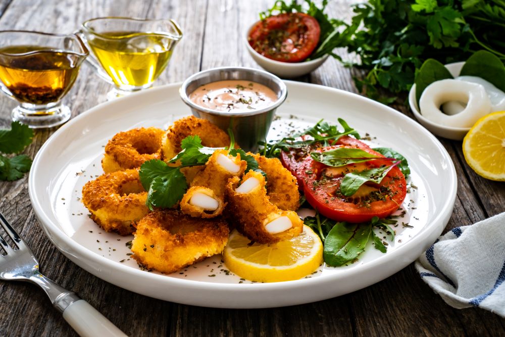 Fried Squid with Garlic - Frozen Fish Direct