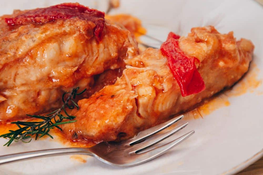 Haddock with Roasted Red Pepper Sauce - Frozen Fish Direct