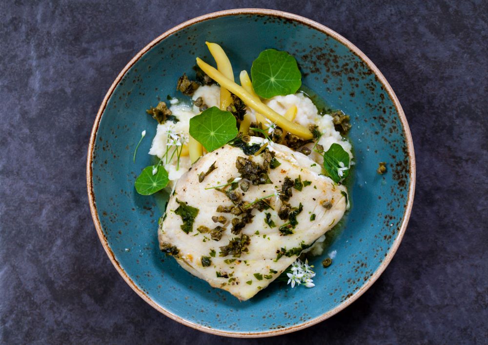 Halibut with White Wine and Capers - Frozen Fish Direct