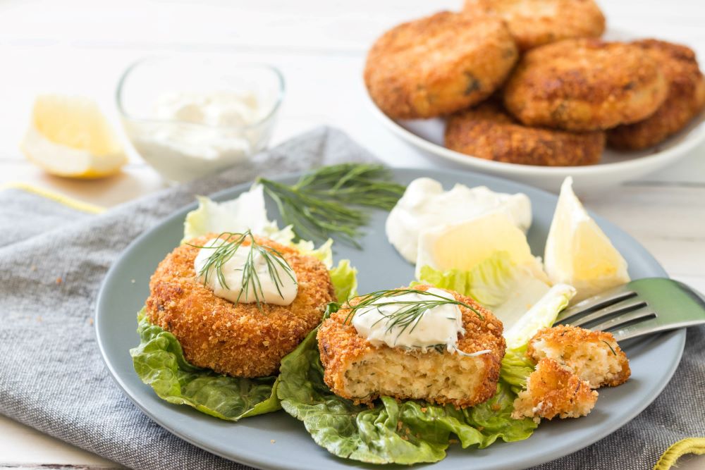 Pollock Fish Cakes with Lemon & Dill Frozen Fish Direct
